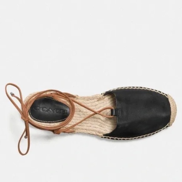 Coach Rita Espadrilles in Black Leather - Picture 3 of 7